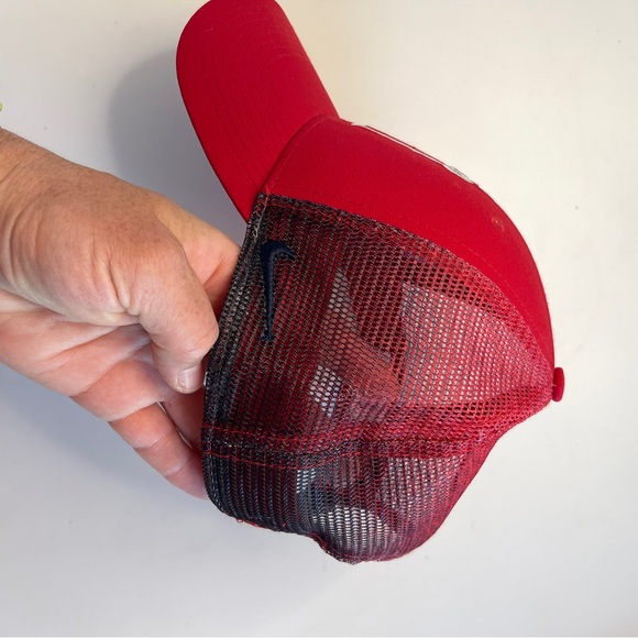 Anaheim Angles Nike Legacy 91 SnapBack Hat - Red And Blue Mesh Back Cap - MLB - Picture 2 of 8